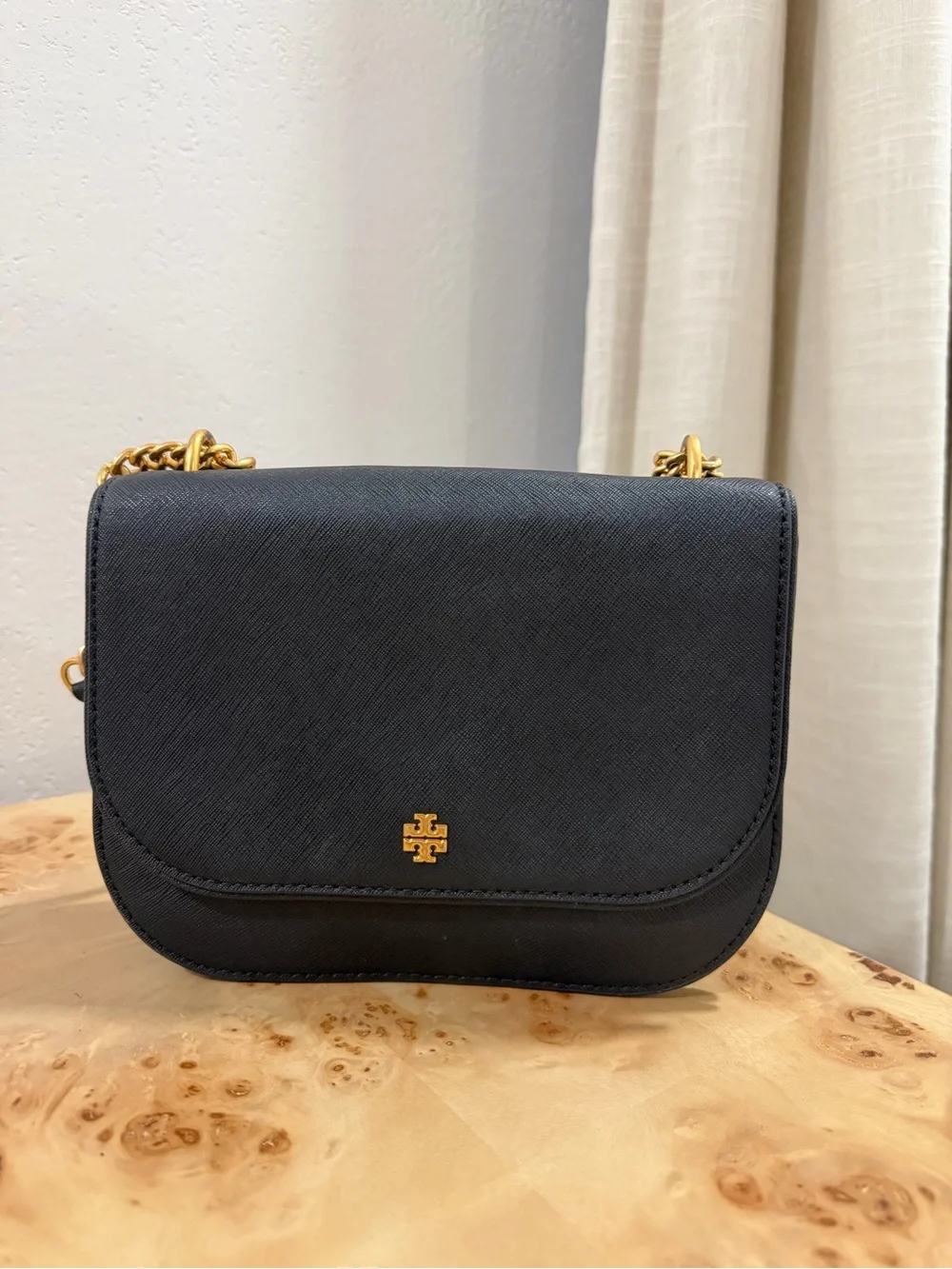 Tory Burch Emerson Flap Adjustable Shoulder Bag BLACK